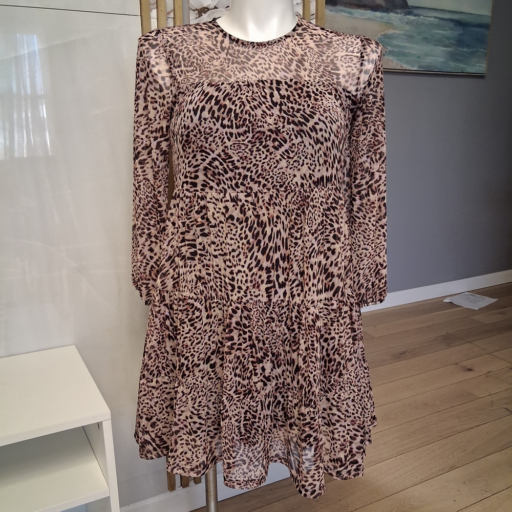 Forever 21 Animal Print Long Sleeve Dress